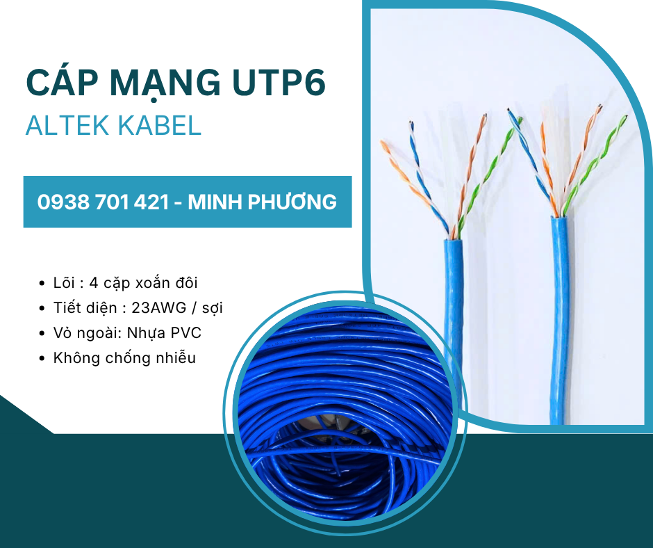 Cáp mạng UTP Cat6 – Giải pháp kết nối mạng tốc độ cao Quảng Ngãi, Bình Định, Huế